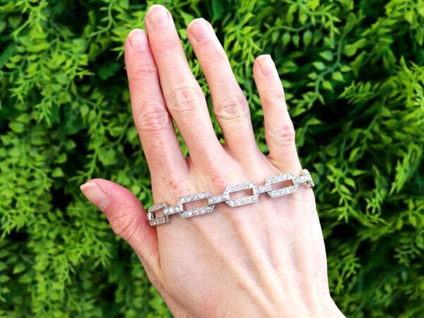 Outside Image Diamond and Platinum Bracelet