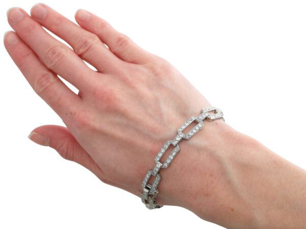 Diamond Bracelet in Platinum On Wrist
