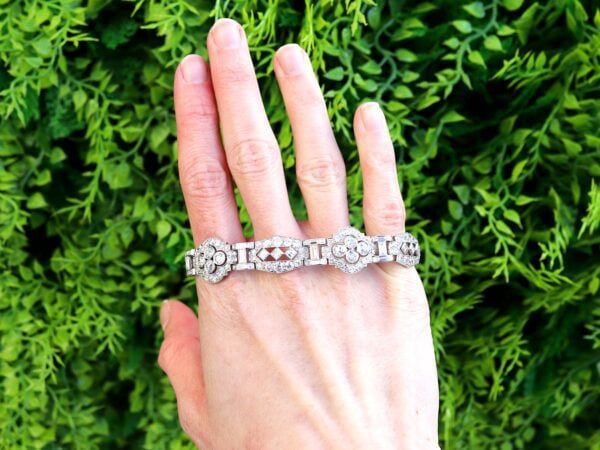 Art Deco 18 Carat Diamond Bracelet outside