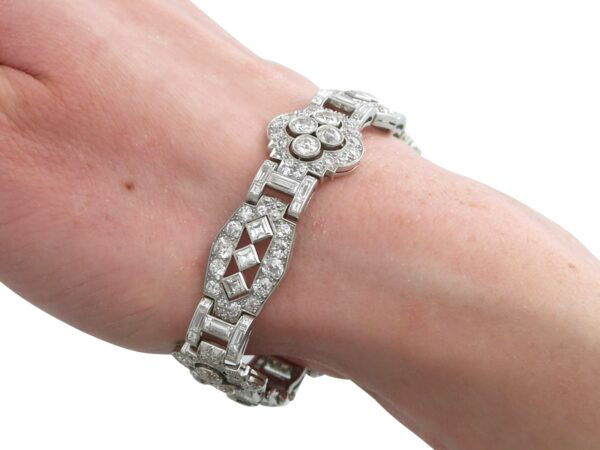 18 Carat Diamond Bracelet in Platinum on arm