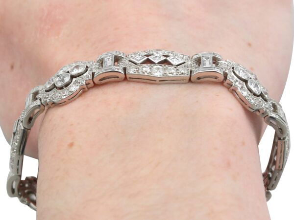 18 Carat Diamond Bracelet in Platinum on wrist