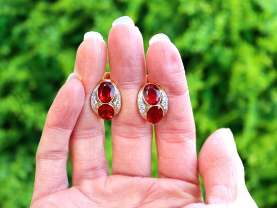 Fire Opal Earrings Front Detail