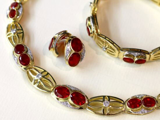 Vintage Fire Opal Jewellery Set