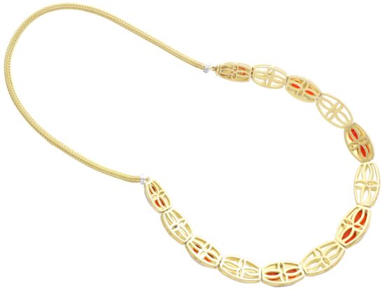 Fire Opal Necklace Reverse