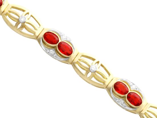 Fire Opal Bracelet Angled Shot