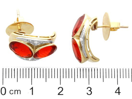 Fire Opal Earrings Size Reference