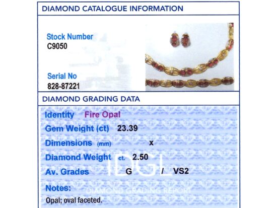 Fire Opal Diamond Grading Card