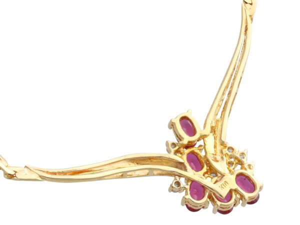 Vintage Ruby Necklace in 18k Yellow Gold reverse