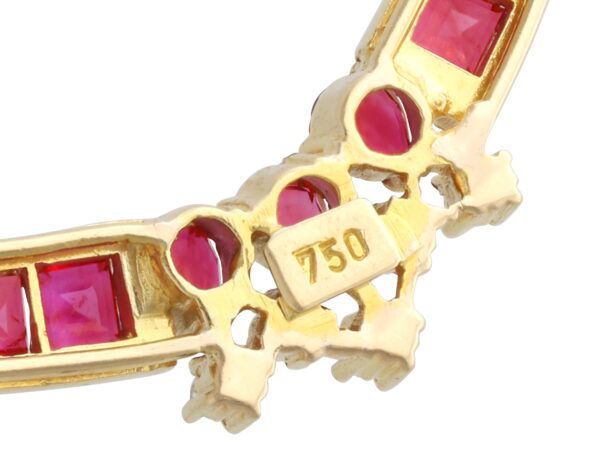 vintage yellow gold and ruby necklace hallmark