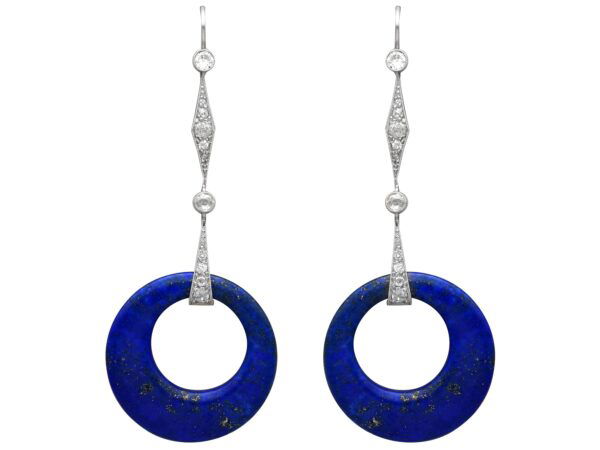 antique lapis lazuli drop earrings
