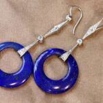 lapis lazuli earrings with diamonds