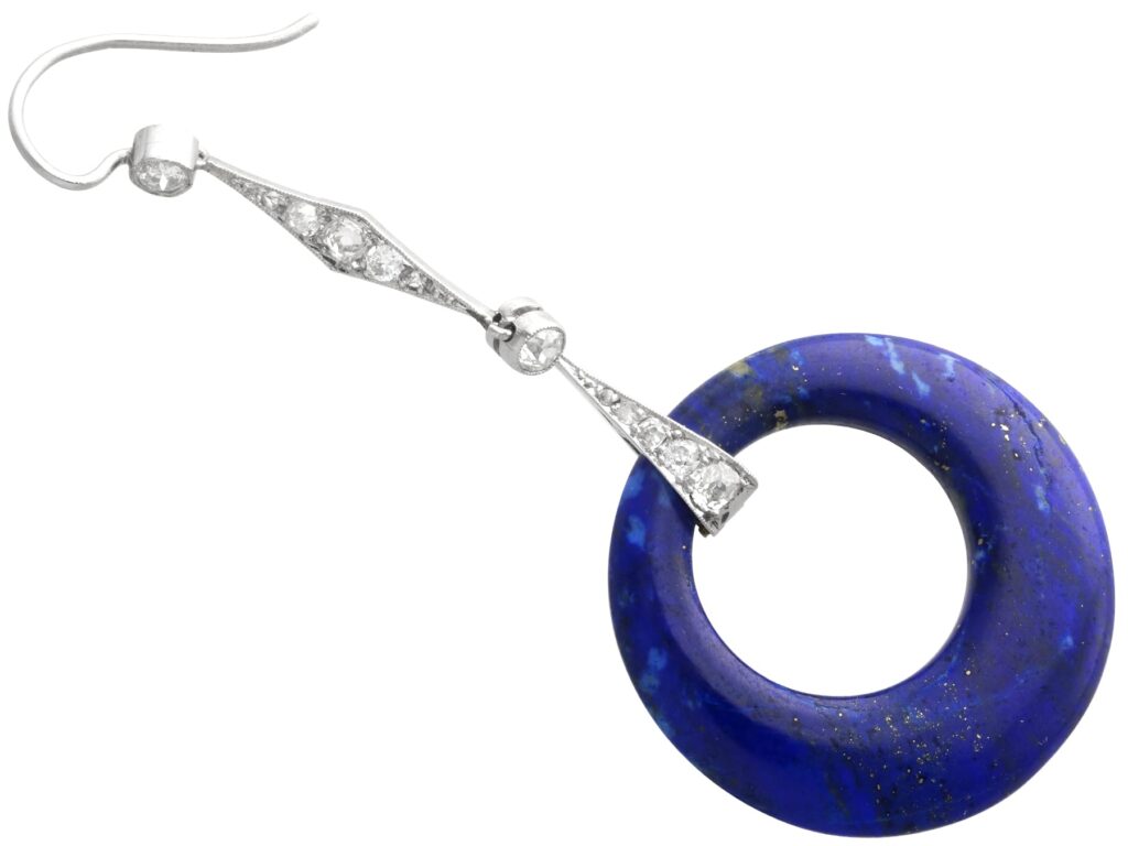 lapis Art Deco drop earrings