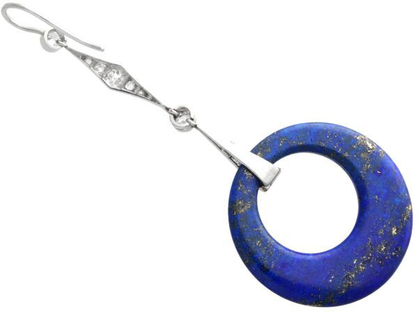 art deco lapis lazuli drop earring