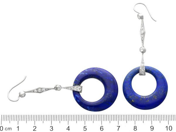 lapis lazuli drop earrings size