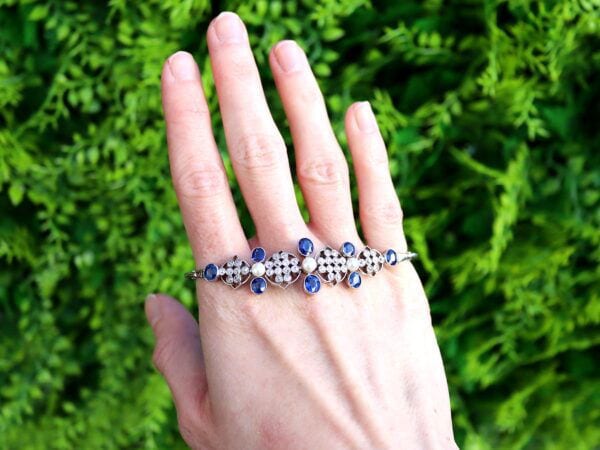 Sapphire Pearl Diamond Bracelet Outdoor