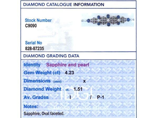 Sapphire Diamond Pearl Certificate Included