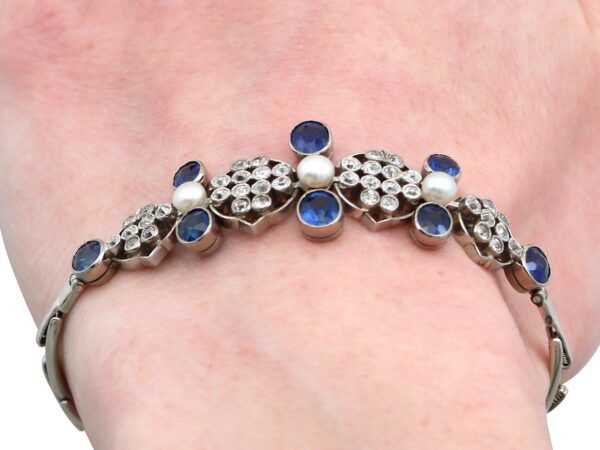 Diamond Pearl Bracelet Worn Close-Up