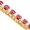 side view of rubies and diamodn on bracelet