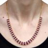 Vintage Ruby Jewellery Set Necklace wearing