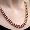wearing vintage rubyand diamond necklace