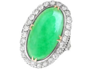 Antique Oval Jade Ring Front