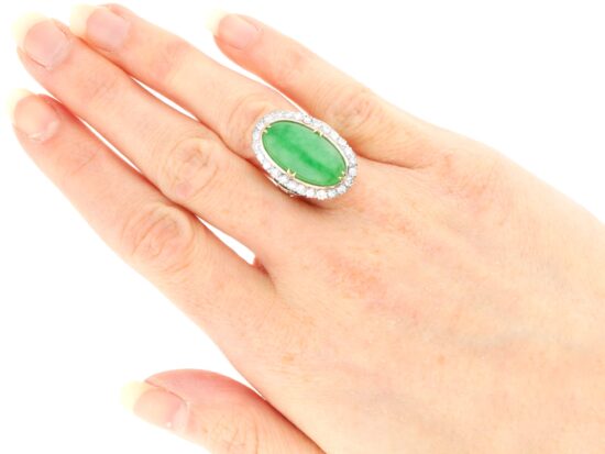 Antique Jade Ring On Hand