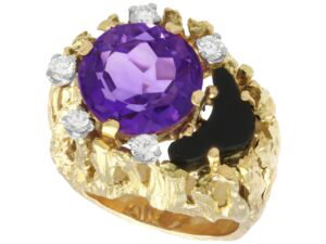 Vintage Amethyst and Onyx Ring