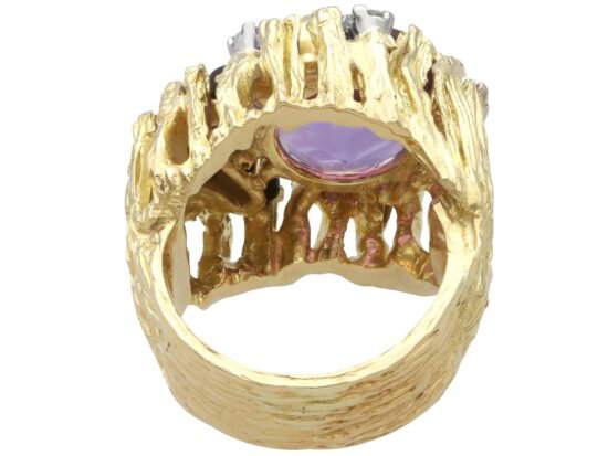 Vintage Amethyst and Onyx Ring back