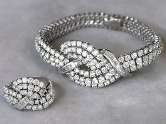 Vintage Diamond Jewellery Set Detail