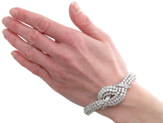 White Gold Bracelet Being Worn