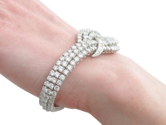 White Gold Bracelet On Wrist