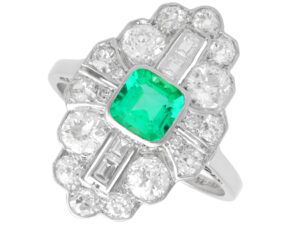 art deco emerald and diamond ring
