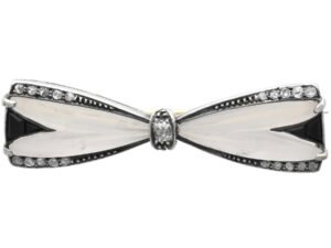 Rock Crystal and Diamond Bow Brooch