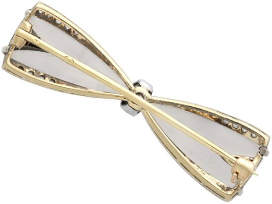 Rock Crystal and Diamond Bow Brooch reverse