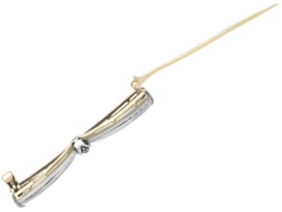 Rock Crystal and Diamond Bow Brooch open