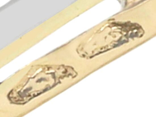 Rock Crystal and Diamond Bow Brooch hallmarks
