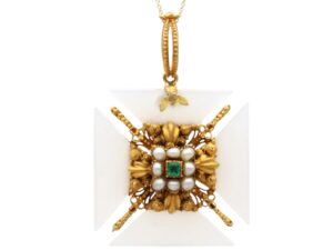 Antique Emerald Agate Pendant