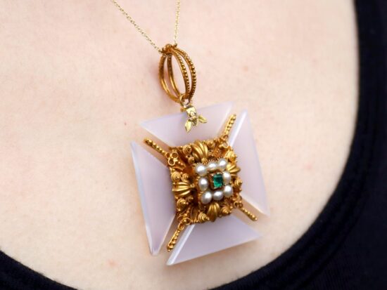 Pendant Worn On Neck Close Up