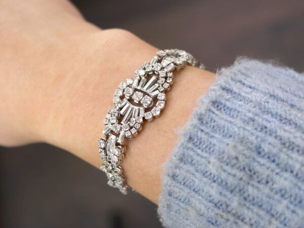 Diamond Platinum Bracelet On Wrist