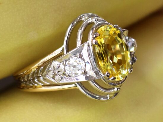 3.16ct Yellow Sapphire Ring