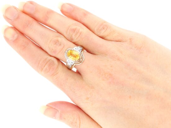 Sapphire Ring Worn On Hand