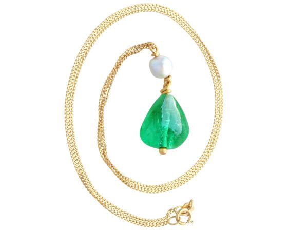 Colombian Emerald and Pearl pendant