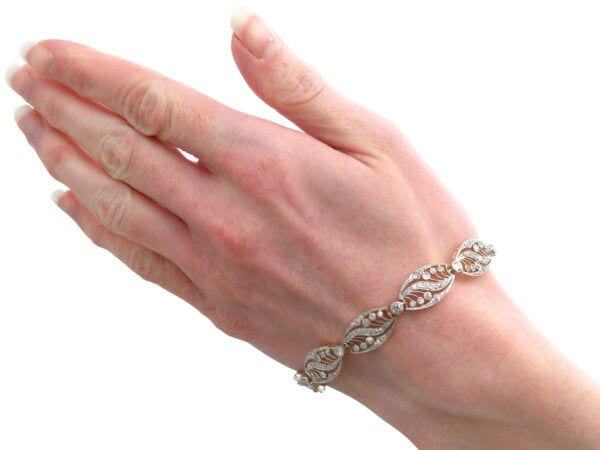 Diamond Yellow Gold Bracelet On Wrist
