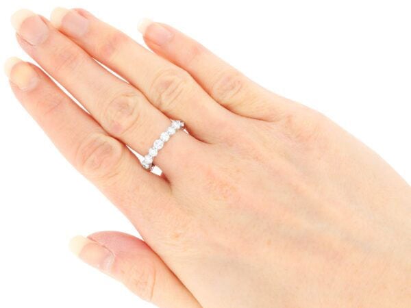 wearing 2.38 Carat Diamond Eternity Ring in 18k White Gold