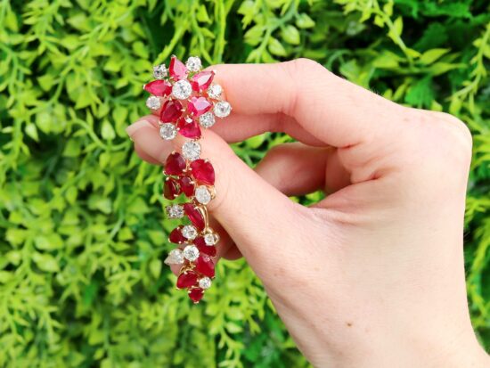 Ruby Diamond Earrings Outside
