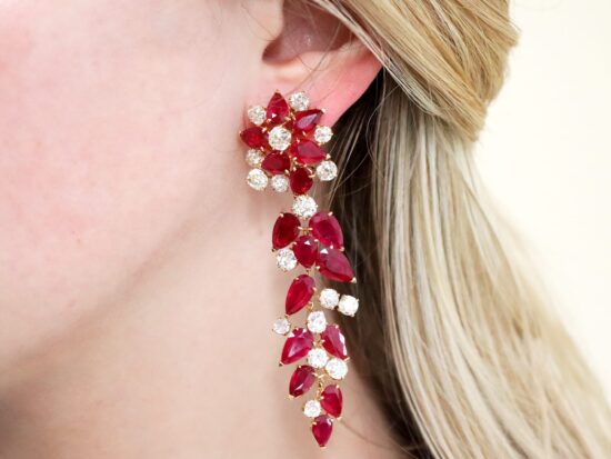 Chandelier Earrings Wearing Closeup