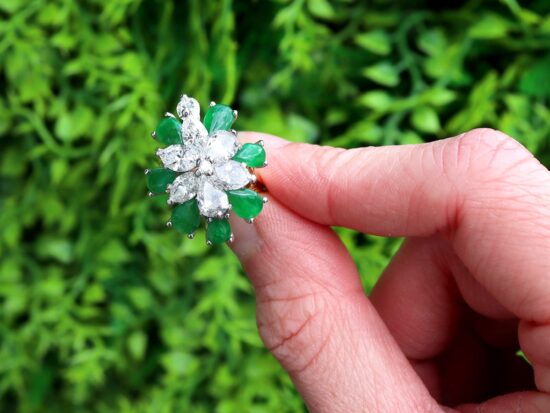 Jadeite Diamond Floral Ring Outside