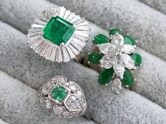 Trio of Jade Cocktail Rings
