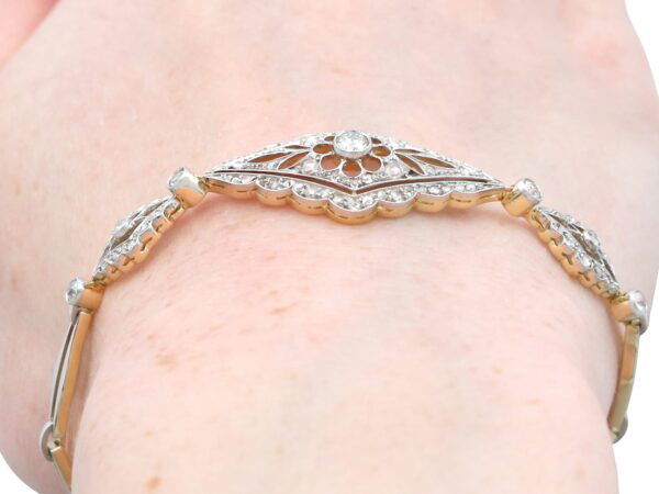 Antique Diamond Bracelet Worn Close-Up