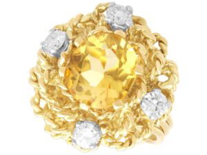 Oval Citrine Diamond Ring Front
